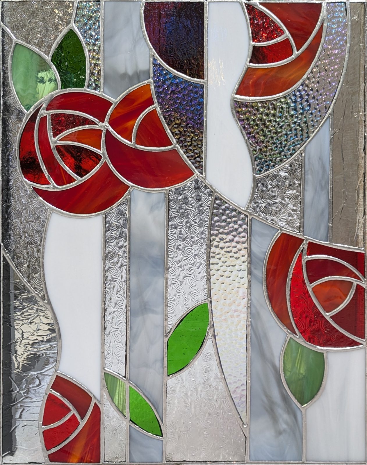 Vitrail roses Mackintosh